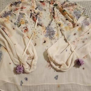 Rachel Zoe Floral Sheer Blouse - Size S